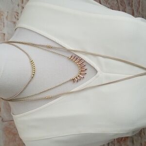 New Lucky Brand Layered Leather Choker Necklace